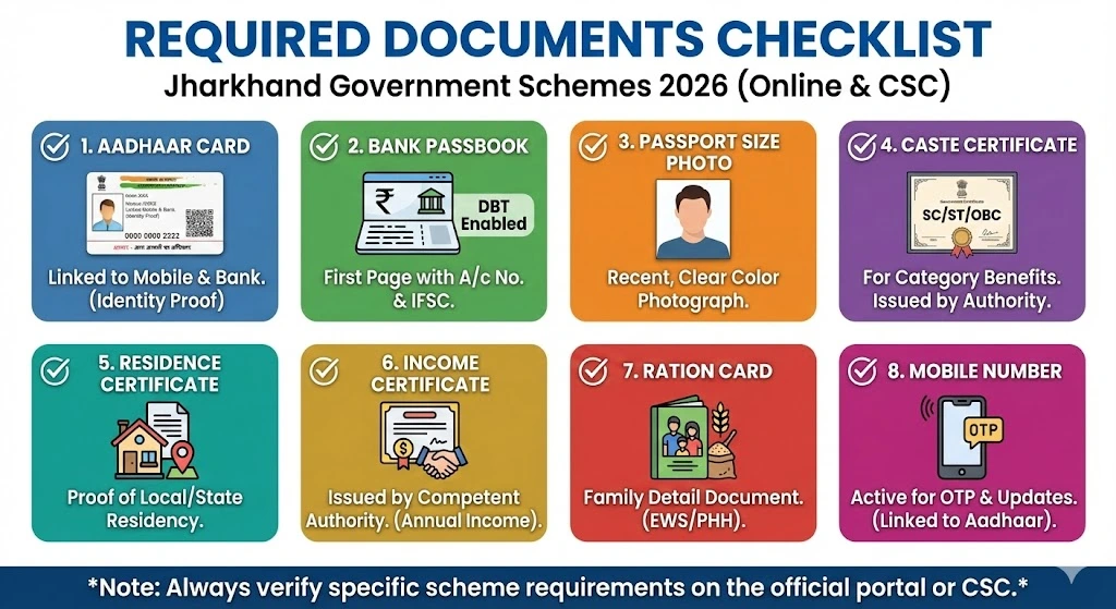 Sarkari yojana jharkhand required documents