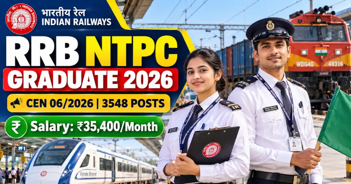 RRB NTPC Graduate Level Recruitment 2026, CEN 06/2026, 3548 पदों की भर्ती